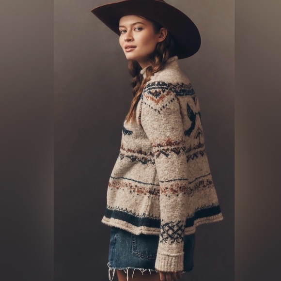 Anthropologie x Pilcro Long-Sleeve Mock-Neck Bird Sweater Size Small NWT - Picture 2 of 14